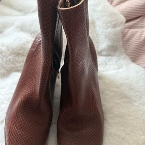 BareTraps Brown Textured Ankle Boots